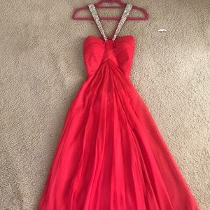 Backless floor length gown